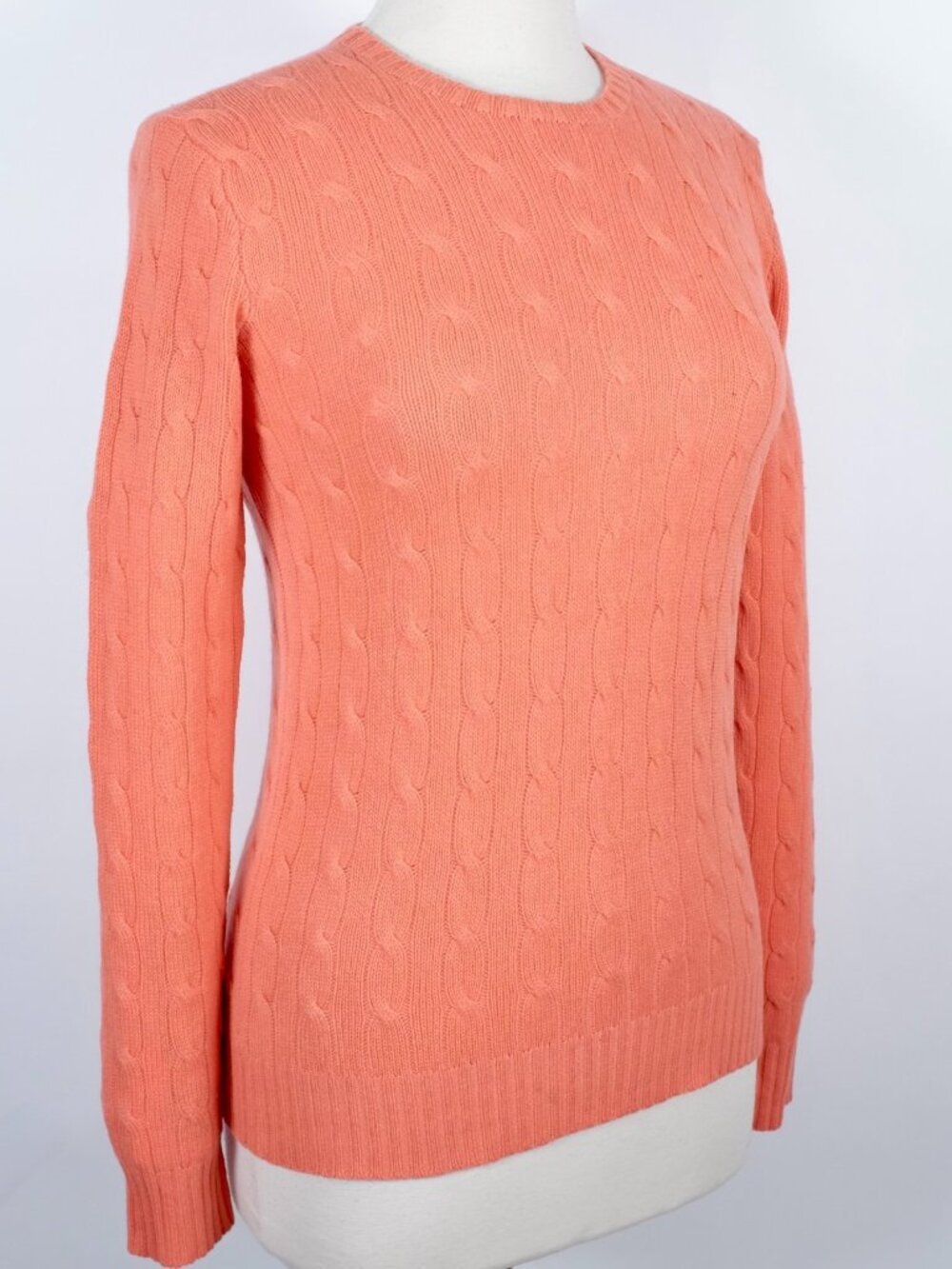 Ralph Lauren Black Label Collection sz L Slim Fit sweater 100% cashmere Coral - Picture 4 of 7